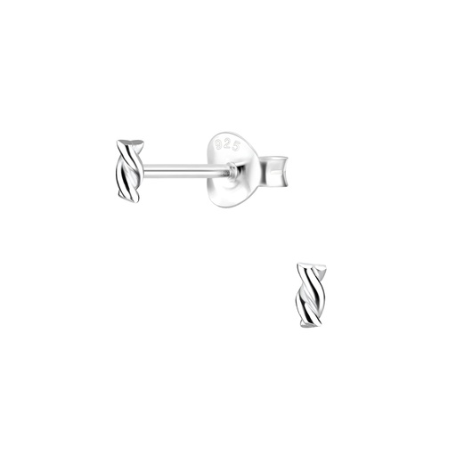 Twist Bar Studs Silber